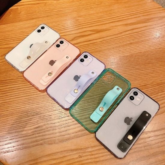 아이폰12 PRO MAX MINI 투명 컬러 스트랩 젤리 케이스