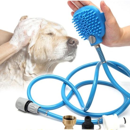 애견 강아지 샤워 분무기 마사지 브러쉬 세트