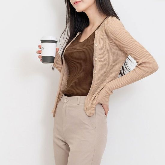 브이넥 골지 여자옷 여름 데일리 나시티(WA63654)