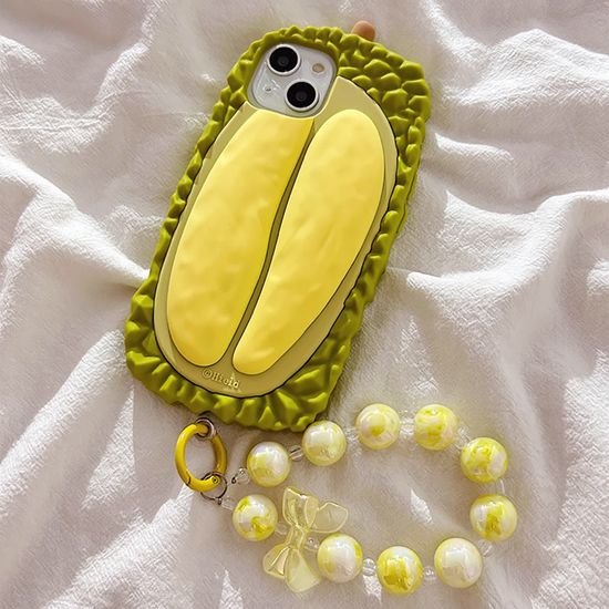 아이폰15 14 13 12 입체 두리안 스트랩 실리콘 케이스