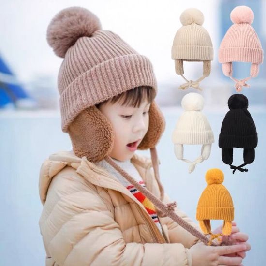 아동 귀마개 털방울 비니 모자 니트 귀도리 유아 키즈