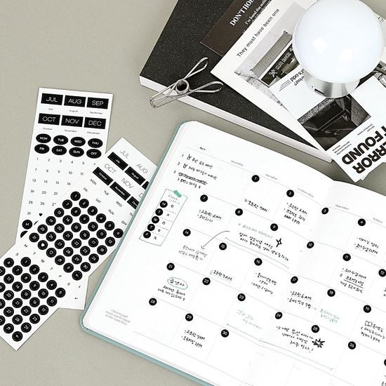 디스앤뎃 다꾸 날짜 요일 숫자 스티커 세트