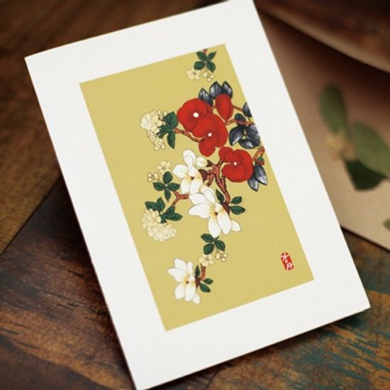 붉은꽃 아래 감사카드 FT214-3