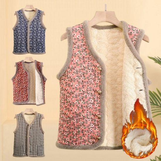 촌캉스 김장조끼 꽃무늬 누빔 할머니조끼