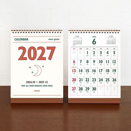 2027 루나 옛날 음력 위클리 다이어리 캘린더 세트