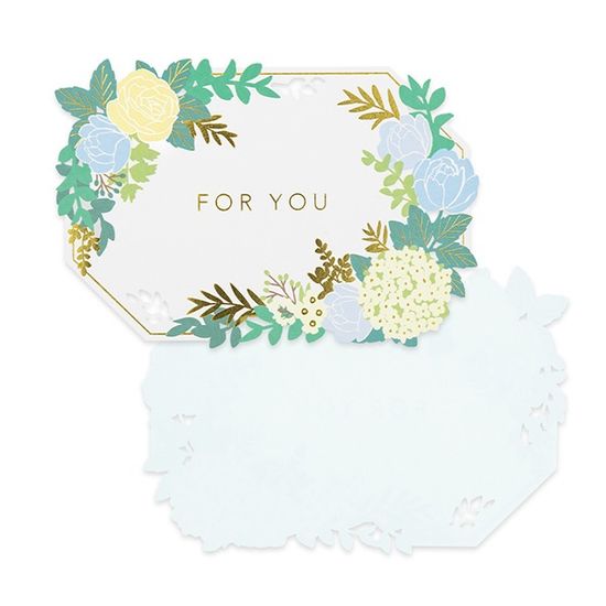 Card Laser cutting - Flower Blue