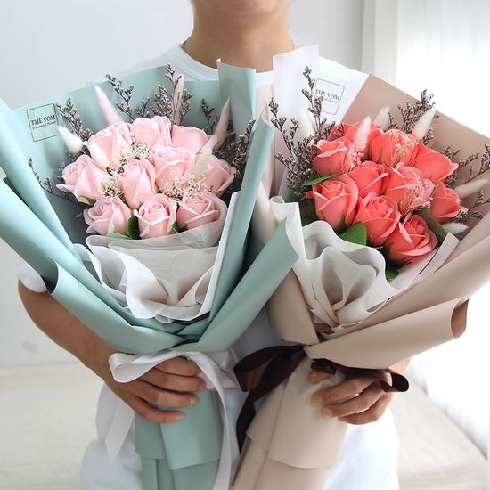 비누꽃다발 10송이 로즈데이 성년의날 졸업식꽃다발