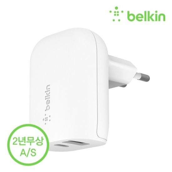 벨킨 USB-PD C타입 + A타입 듀얼 고속 충전기 WCB007