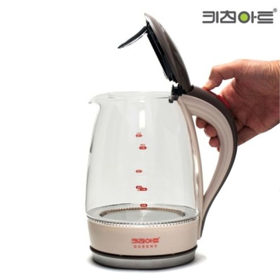 유리전기포트 주전자 1.8L 무선포트 차 보리차