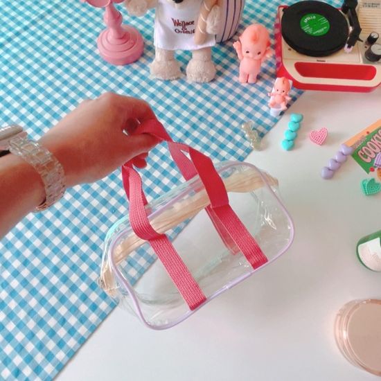 투명 PVC 파우치 손가방(스몰)