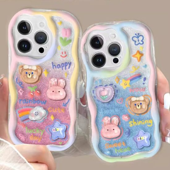 갤럭시 s23 s22 s21 동물 레진 데코덴 펄 물결 케이스