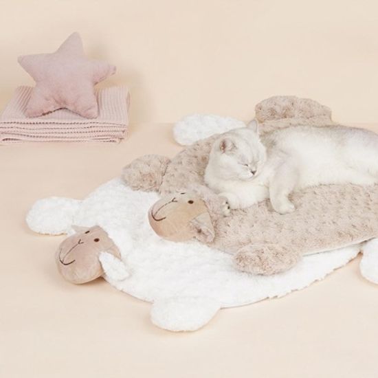 강아지 고양이 극세사 낮잠 쿠션 양 디자인 방석 매트