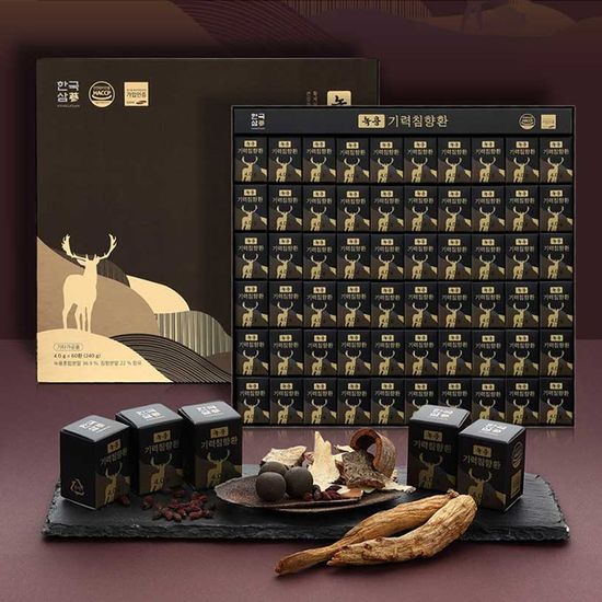 [한국삼] 녹용 기력침향환 60환 / 쇼핑백증정