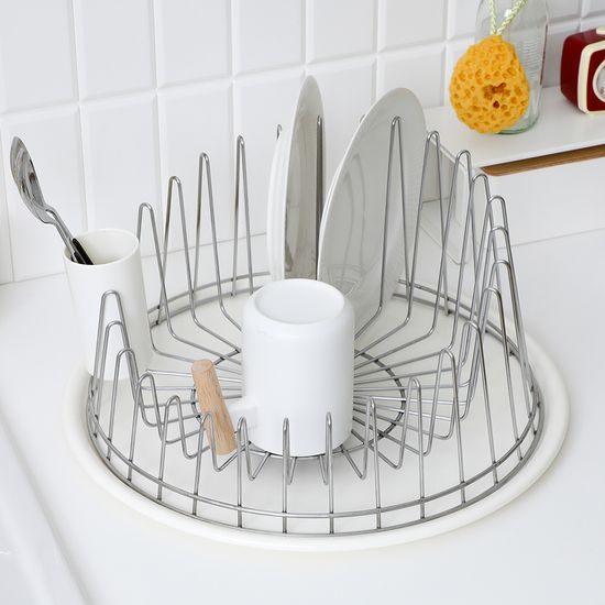 원형 스텐 식기건조대 원형 컵 접시 건조대