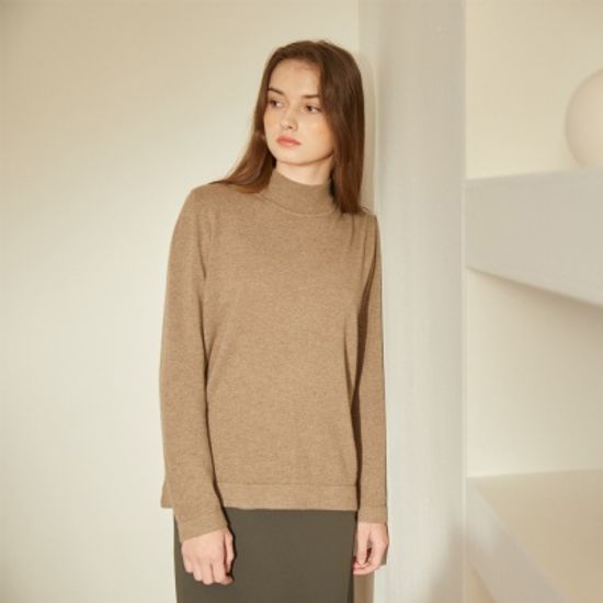 몽골에서 온 100% 더샤인캐시미어 여성 반목폴라 니트