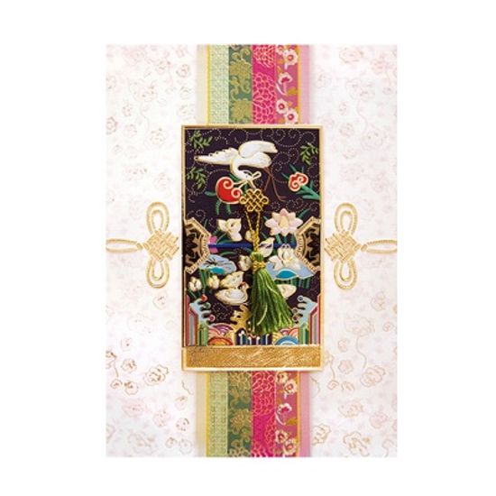 담원 분홍 전통카드 연하장 FT220-3