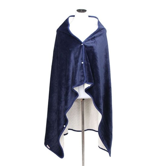 똑딱이단추 이중 극세사 망토 담요(100x150cm)블랭킷