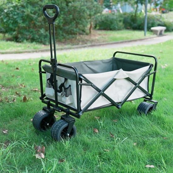 대형 캠핑카트 접이식 웨건 그린베이지 카트 E121
