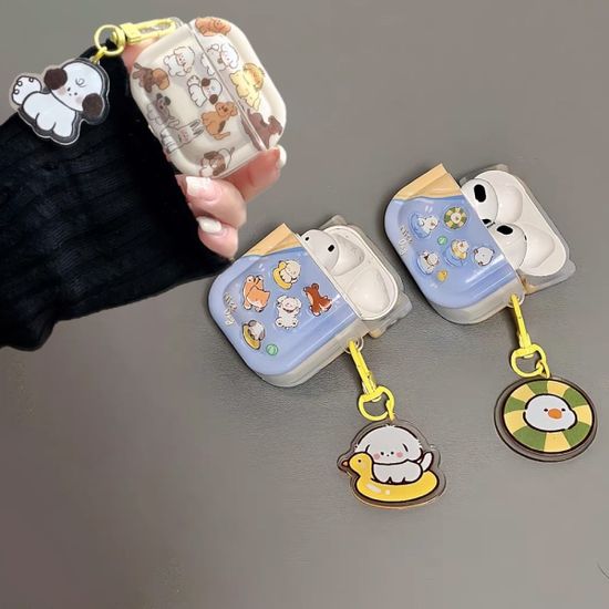 에어팟 3 2 1 pro 큐트 동물 캐릭터 키링 젤리 케이스