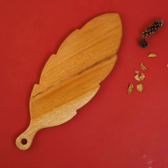 바른락 마호가니 우드 물고기&나뭇잎 도마