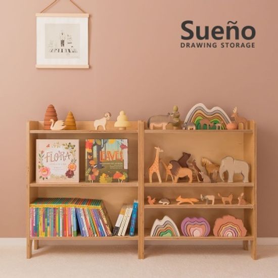 수에노 미니 수납장  자작나무 진열장 책장