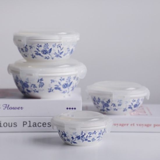 클래식블루 락 밀폐 찬통 4size