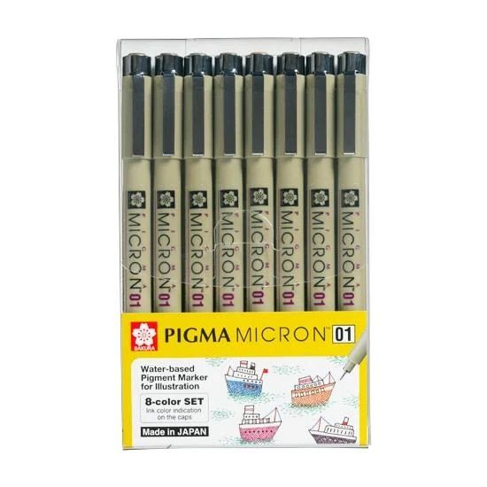 사쿠라 피그마 마이크론 0.25mm 8색세트 01