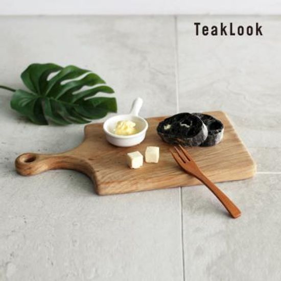[티크룩]티크 원목 일자형 빵트레이 겸용 도마_소