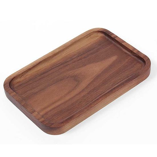 NATURAL 사각 월넛 카페 쟁반 약20.5x13.5cm