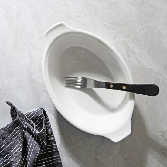 시라쿠스 뉴욕 화이트 손잡이 타원볼, 샐러드볼 25cm