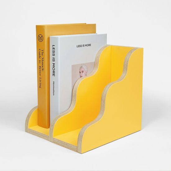 더블 웨이브 북케이스 자작나무 2단 책꽂이 (2color)