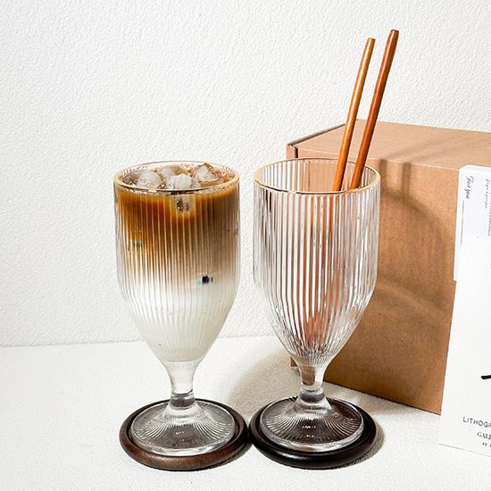 골드 고블렛 잔2+우드코스터2+우드롱머들러2+엽서1