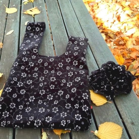 인씨소꿉 플라워 벨벳 매듭백&곱창끈 세트