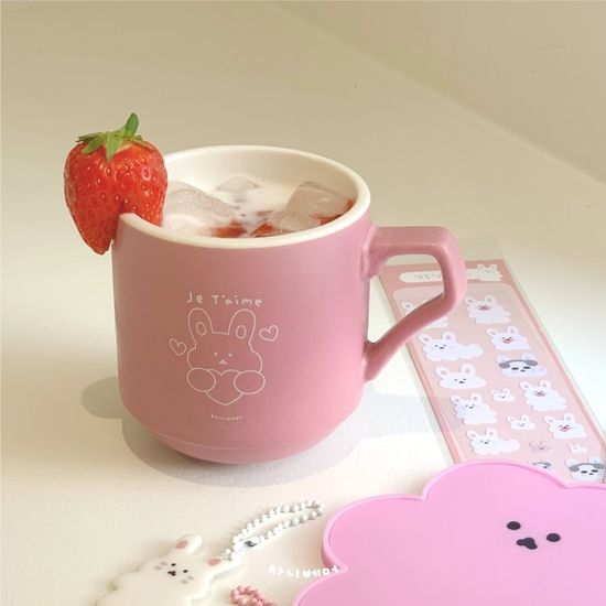 Je t'aime 차니베어 핑크 머그
