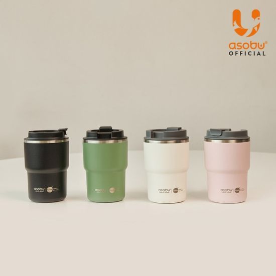 아소부 세라믹 스텐텀블러 360ML 커피익스프레스 핑크