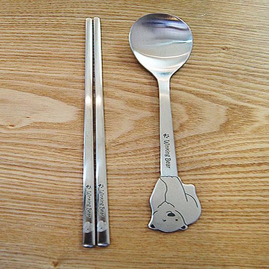 귀여운 북극곰 각인의 북극곰 수저세트(W349334)