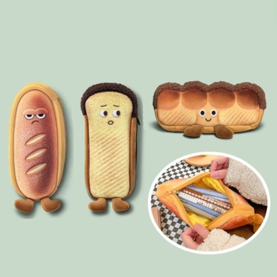 귀여운 브레드 빵 캐릭터 패브릭 필통 파우치 케이스