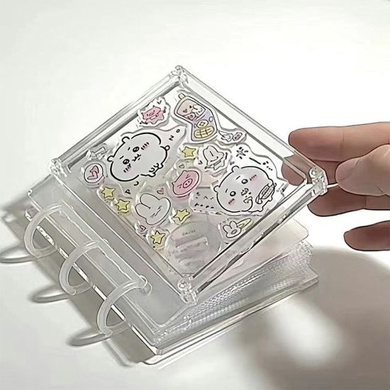 투명 아크릴 3공 포카 바인더 미니 홀더북 파츠꾸미기
