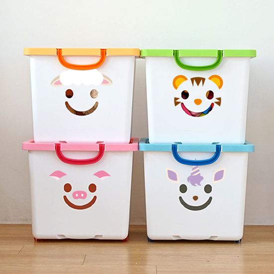 보노하우스 화이트 무빙 해피박스 2P 장난감 정리함