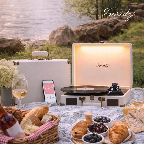 인사이디 무선 조명 LP 턴테이블 IBT-Retro Light