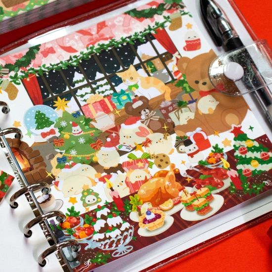 크리스마스 파티 스티커 - 2종 세트 