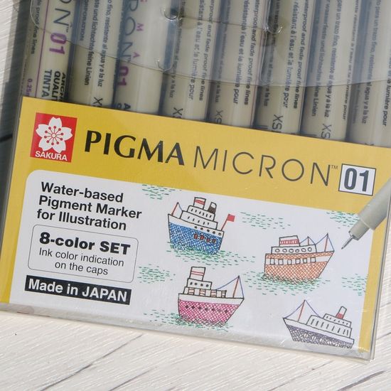 사쿠라 피그마 마이크론 0.25mm 8색세트 01