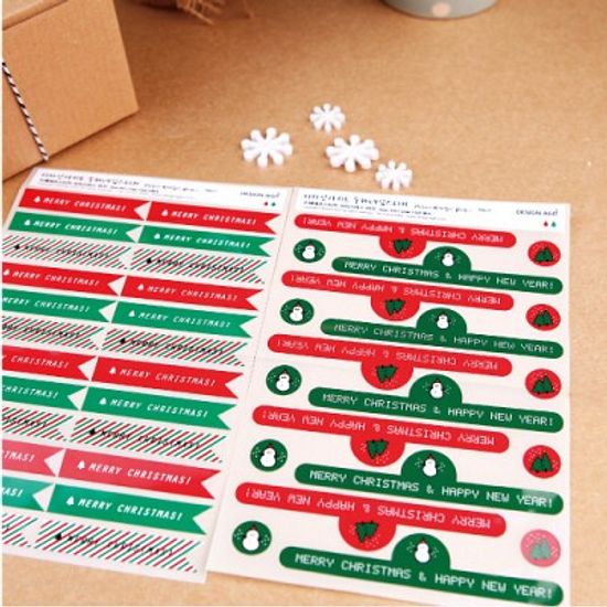 수제데코스티커크리스마스 띠지