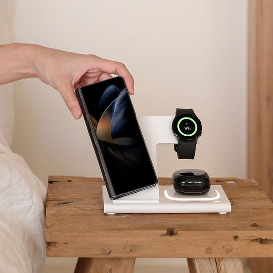 23W 플랫스퀘어 3 in 1 고속 무선충전기 무드등