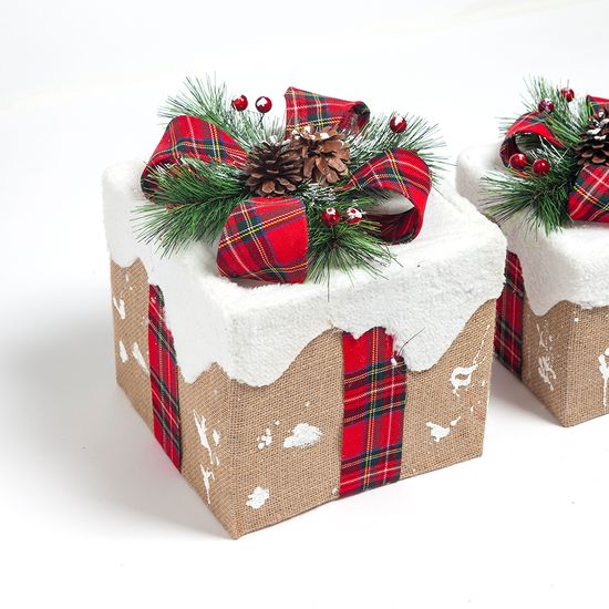 [도토로] 눈쌓인 빨간 리본 선물상자 3종세트크리스마