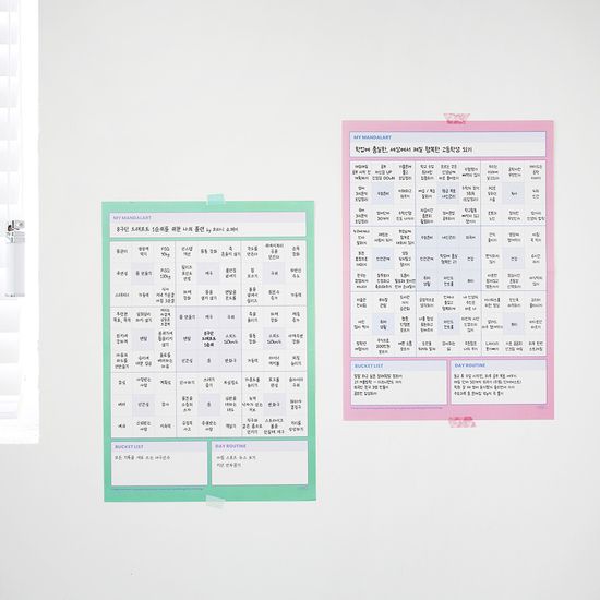 리코즈 만다라트 A3 플래너 3종 2세트 오타니 계획표