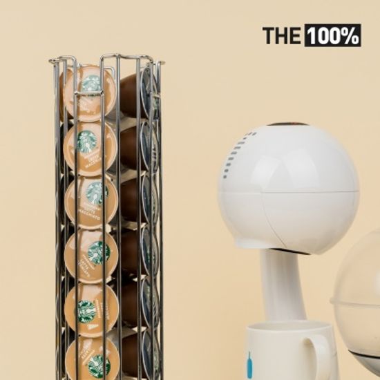 THE100% 돌체구스토 호환 캡슐커피 보관함 십자형 회전타워 32구 홀더 거치대
