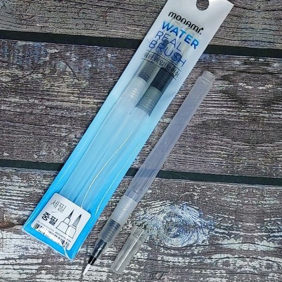 모나미 간편한 모필 수채화붓-워터 리얼브러쉬 2종Set