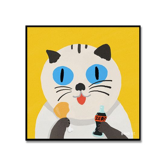 제로 콜라랑 먹으면 치킨은 살 안찐다는 고양이 Bond