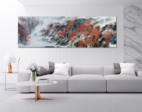 돈들어오는 배산임수 한국화 산그림 거실 풍수 중형